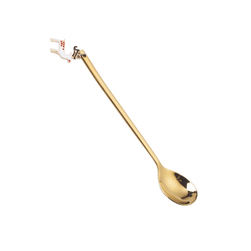 Christmas Decorations Christmas Stainless Spoon New Year 2021 Xmas Party Table Ornaments Coffee Spoon For Home Navidad Noel Gift