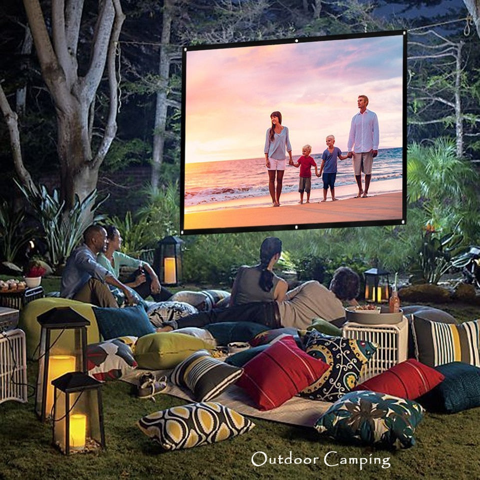 Salange Projection Screen Portable Projector screen 100 inch 120 inch 150 inch 16:9,Outdoor Movie Screen For Travel Home Theater