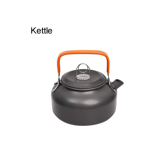 Kit de batterie de cuisine de Camping ensemble de cuisine en aluminium extérieur bouilloire casserole Pot voyage randonnée pique-nique BBQ équipement de vaisselle