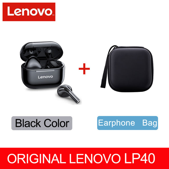 Lenovo – écouteurs sans fil LP40 TWS bluetooth 5.0, double stéréo, réduction du bruit, commande tactile, basses, longue durée de veille, nouveau, originaux