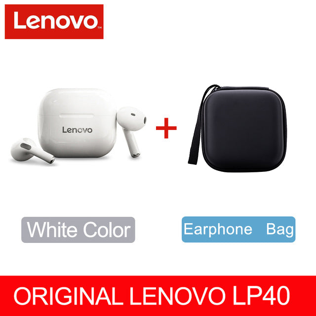 Lenovo – écouteurs sans fil LP40 TWS bluetooth 5.0, double stéréo, réduction du bruit, commande tactile, basses, longue durée de veille, nouveau, originaux
