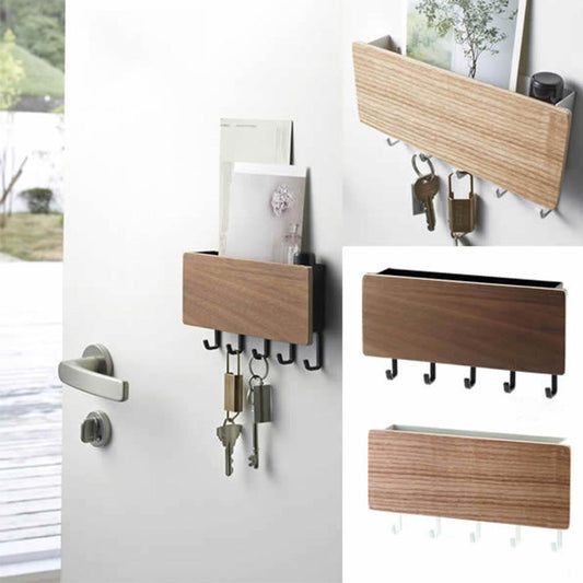 Mới Treo Tường Loại Gỗ Trang Trí Treo Tường Cất Giữ Đồ Lặt Vặt Hộp Prateleira Móc Treo Nhà Tổ Chức Khóa Kệ Gỗ Treo Tường