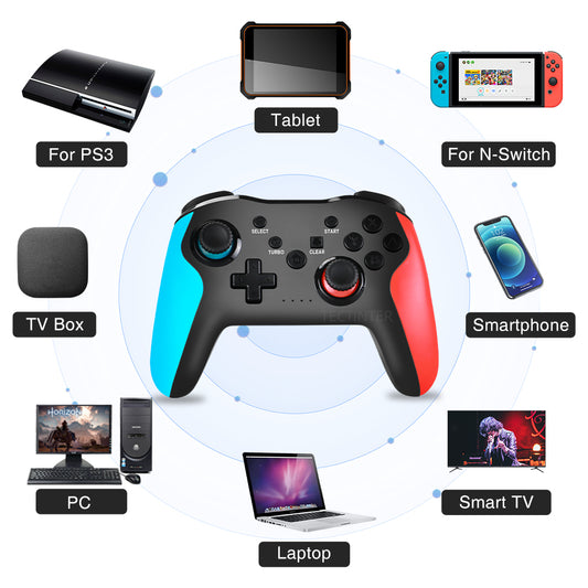 Manette de jeu sans fil 2.4 ghz, pour Console Nintendo Switch Pro, PC, boîtier TV, android, tablette, PS3, Tesla, Joystick