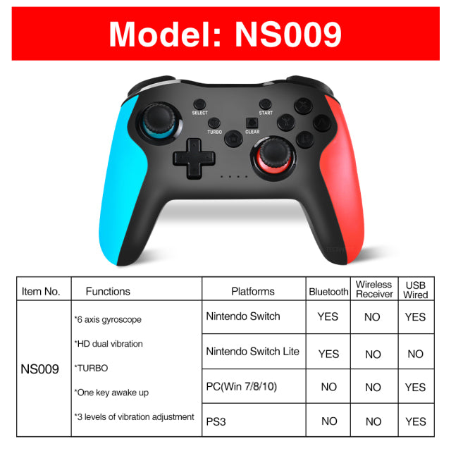 Manette de jeu sans fil 2.4 ghz, pour Console Nintendo Switch Pro, PC, boîtier TV, android, tablette, PS3, Tesla, Joystick
