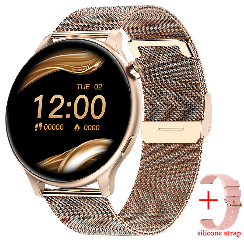 Montre connectée Bluetooth pour femmes, appels, plein écran tactile, étanche, moniteur de fréquence cardiaque, nouvelle mode 2022