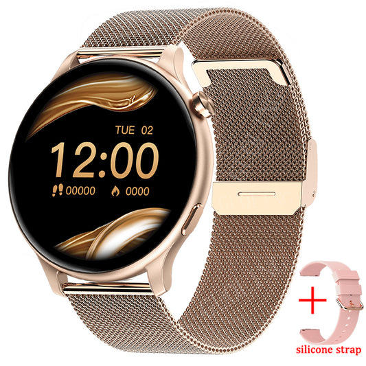 Montre connectée Bluetooth pour femmes, appels, plein écran tactile, étanche, moniteur de fréquence cardiaque, nouvelle mode 2022