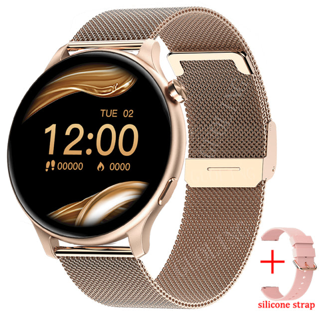 Montre connectée Bluetooth pour femmes, appels, plein écran tactile, étanche, moniteur de fréquence cardiaque, nouvelle mode 2022