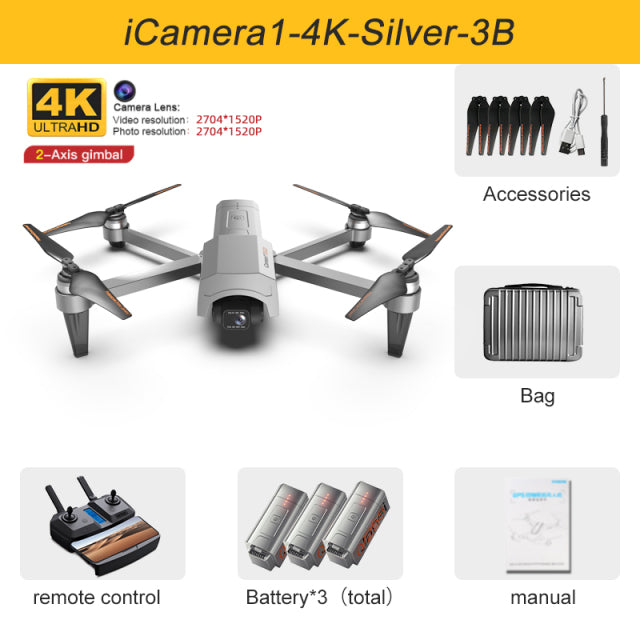 Nouveau Drone GOD GPS 4K caméra HD gps 5G Wifi Anti-secousse, cardan à 2 axes, moteur sans balais, 5KM RC, jouet, cadeaux, 2022