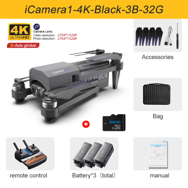 Nouveau Drone GOD GPS 4K caméra HD gps 5G Wifi Anti-secousse, cardan à 2 axes, moteur sans balais, 5KM RC, jouet, cadeaux, 2022