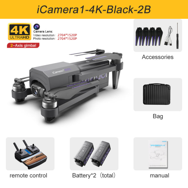 Nouveau Drone GOD GPS 4K caméra HD gps 5G Wifi Anti-secousse, cardan à 2 axes, moteur sans balais, 5KM RC, jouet, cadeaux, 2022