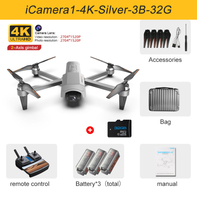 Nouveau Drone GOD GPS 4K caméra HD gps 5G Wifi Anti-secousse, cardan à 2 axes, moteur sans balais, 5KM RC, jouet, cadeaux, 2022