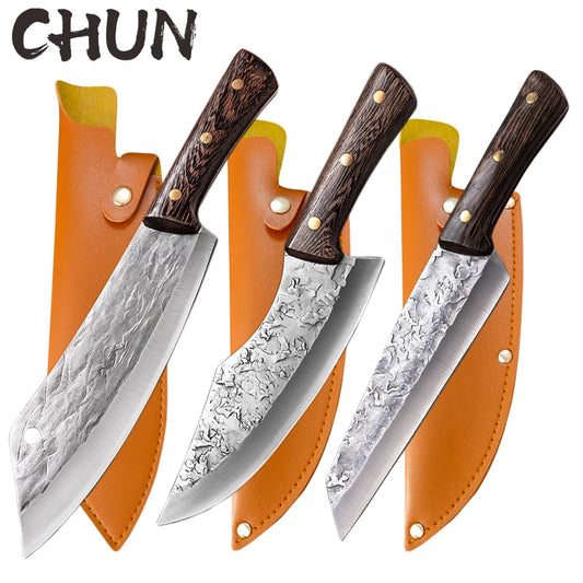 Cooking Boning Knife Kitchen Meat Cleaver Japanese High Carbon Steel Knife Handmade Chef Butcher Kitchen Knife & Protective Case