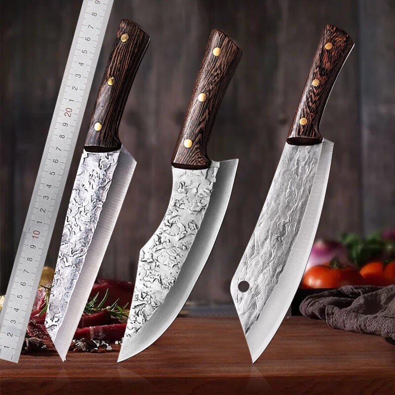 Cooking Boning Knife Kitchen Meat Cleaver Japanese High Carbon Steel Knife Handmade Chef Butcher Kitchen Knife & Protective Case