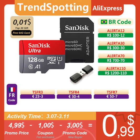 Sandisk Ultra – Micro SD carte mémoire pour téléphone, flash carte-mémoire, 32 64 128 Go 256 Go 16 Go 400 Go, SD/TF