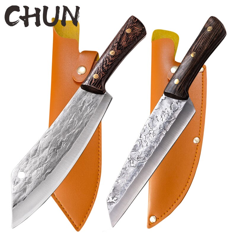 Cooking Boning Knife Kitchen Meat Cleaver Japanese High Carbon Steel Knife Handmade Chef Butcher Kitchen Knife & Protective Case