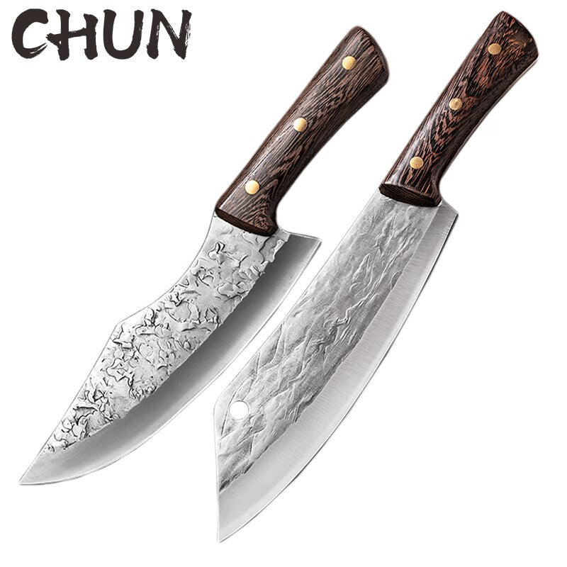 Cooking Boning Knife Kitchen Meat Cleaver Japanese High Carbon Steel Knife Handmade Chef Butcher Kitchen Knife & Protective Case