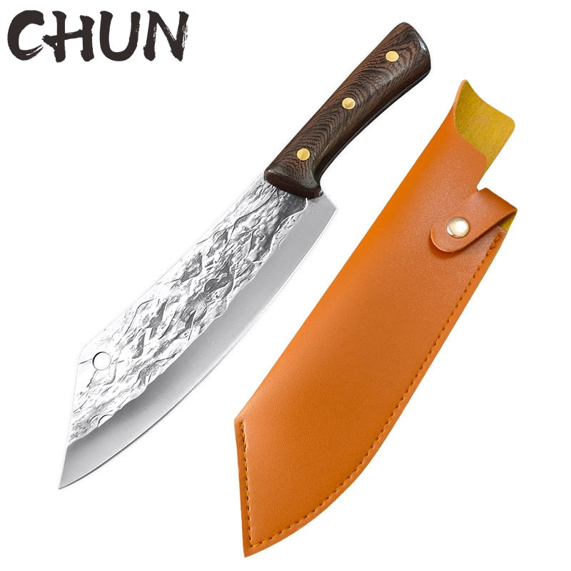 Cooking Boning Knife Kitchen Meat Cleaver Japanese High Carbon Steel Knife Handmade Chef Butcher Kitchen Knife & Protective Case