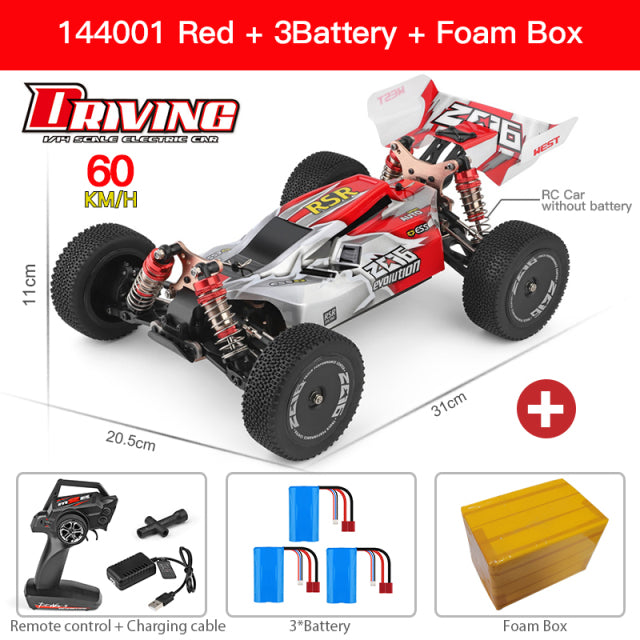 Voiture de course radiocommandée 2,4 GHz WLtoys 144001 pour enfant, jouets télécommandés, tout-terrain 4WD, à grande vitesse 70 km/h, A959 959B