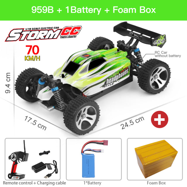Voiture de course radiocommandée 2,4 GHz WLtoys 144001 pour enfant, jouets télécommandés, tout-terrain 4WD, à grande vitesse 70 km/h, A959 959B